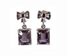 19thc Antique 6  ct  Scotland Amethyst   Sterling Earrings  Ancient Celt Talisman