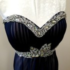 Sequin Hearts Junior Size 11 Strapless Embellished Dress Navy Prom Gown