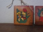 Vintage Collectible Mexican Folk Art Wood Mexican Scene Wall Plaques Pair