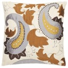 Pillow Collection Classic Paisley 18-inch Cream Embroidered Decorative Pillow   