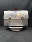 Aluminum Silver Miners Work Lunch Box Pail 30   s Victory   Original Thermos 