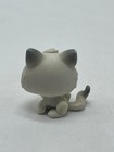 White   Grey Kitty Cat W  Green Eyes  100- Littlest Pet Shop - Hasbro Lps 2006
