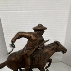 Winchester Western Americana Cowboy On Horse Figurine Statue Brown Finish