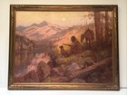 Antique Indian Painting Landscape Gordon Coutts Finest Large Native American Oil