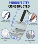 Faoemsey Cat Litter Scoop solid And Durable Kitty Metal Scooper stainless Ste   