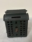 Cast Iron Metal Antique Us Mailbox Coin Bank  original Paint  Green Gold