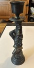 Vintage Heavy  3 7 Lbs   Bronze Cast Metal Dapper Monkey Candle Holder 12   