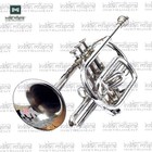 Cornet 3 Valve Brass Musical Instrument With Mouthpiece And Hard Case Silver
