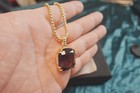 New3mm18k Gold Chain Purple Diamond Pendant Necklacedavdyurrman50 5cm Length