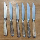 Hoffritz 6pc Stainless Steel Steak Knife Set Stag Antler Handles