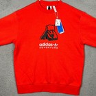 Adidas Sweatshirt Men M Adventure Pbear Crew Red Graphic New