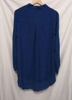 Zanzea Tunic Sz 10 Blue Sheer V-neck Long Sleeve Roll Tab Pullover