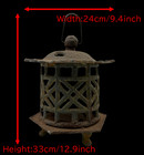 Antique Japanese Iron Hanging Lantern Toro Tourou Candle Stand H 33cm 12 9inch
