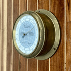Vintage Brass Compensation Barometer With Spanish Dial - Nautical Weather Instru
