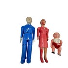 Vintage 1950 s Renwal Dollhouse Family Of 3 - Have Paint Wear