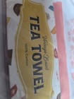 Vintage Bowl 100  Cotton Tea Towel White pink Floral Vintage Kitchen Towel