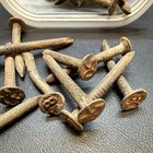 Antique Vintage Iron Railroad Spikes Lot Collectible With Marked Heads