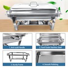 4 Pack 8qt Chafing Dish Sets Food Warmer For Serving  Buffet   Catering