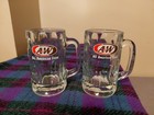 Pair Of A w All American Food Glass Handled Freezer Mugs   1 Miniture Mug Euc
