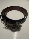 Barry Kieselstein-cord Black Leather Belt S Sterling Silver Frog Buckle