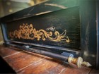 Gothic Hand Painted Coffin  Casket Decor  Upholstered Coffin  Death Decor
