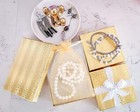 100pc Cardboard Paper Jewelry Gift Box W  Cotton Padding Insert - Gold - 11 Size