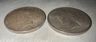 Lot Of 2 Vintage Silver Coins 1924 Peace Dollar