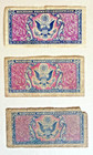 1951-1954 Us Military Payment Certificate Lot  3   series 481  5  10  50 Cents