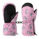  Toddlers Winter Mittens  Non-slip Waterproof Snow S Size  fits 4-5 Years  Pink