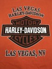 Harley Davidson Shirt Adult Xl Orange Short Sleeve Las Vegas Classic Logo Eagle