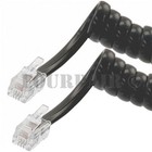 2 Pack Lot - 25ft Telephone Handset Receiver Cord Phone Coil Cable 4p4c - Black