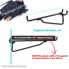 Pegboard Shelf Hooks  8pack 6  Black Metal Utility Hook Set  1 4 Inch Peg Board