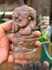 Antique Old Natural Wooden Hand Carved Figure Of Hindu s God Ganesha 4 50 X 2 