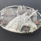 Unicorn Belt Buckle Vintage 1983 Pewter And Enamel Bergamot Brass Work Rare