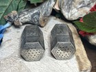 48  Antique Silver Persian Hexagonal Chased Salt Pepper Shaker 2 Pc Set 84 7g