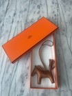 Hermes Monochromatic Brown Rodeo Horse Bag Charm With Crocodile Skin W box