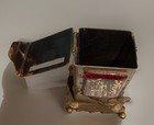 Vtg Gary Rosenthal Tzedakah Mixed Metal   Glass Judaica Charity Box Bat Mitzvah