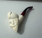 Vintage Turkish Meerschaum Hand Carved Figural Smoking Pipe Estate Tobacciana