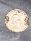 1854 Love Token Fancy Engraved  as   Silver American Us  Coin Seated Liberty
