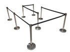  8  Pack Of Retractable Crowd Control Barrier Posts With Black Or Red 6 6  Strap
