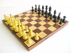 Vintage Wood Chess Set With Case Board One Piece Is Missing Black Rook