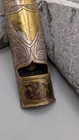 Antique C 1900s Silver Plated Brass Engraved Whistle With Match Safe Compartment