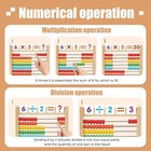 Wooden Abacus For Kids Math - 10-row Counting Toy With 100 Beads  Number Cards  