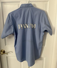 Vintage Pan Am Airlines Uniform Shirt Cargo Services Todd Blue Short Sleeve Sz M