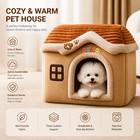 Dog House Pet Bed Indoor Foldable Cat Cave Warm Cozy Soft Kennel Small Dogs Cats
