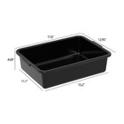 12-pack 13 L Plastic Commercial Food Serving Bus Tub  Black Wash Basin Dishpan