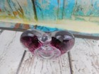 Art Glass Thick Chunky Swirl Purple plum Clear Glass Topper Perfume Bottle Vtg