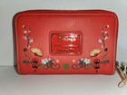Loungefly Disney Mulan Princess Red   Gold Zip Around Wallet-beautiful 2 Sided