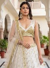 Net Lehenga Choli Sequins Zari Embroidery Bridal Wedding Party Wear Set
