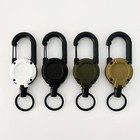 2pcs Retractable Keychain Badge Reel Heavy Duty Holder With Carabiner